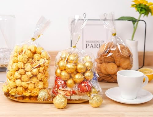 LOKQING LOKIQNG Cellophane Bags Plastic Gift Bag Clear Cookie Treat Bags with Twist Ties for Party Favor Bag(100PACK,6x10inch) - Image 5