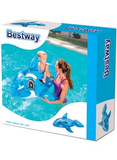 Bestway 41037-Transparent Whale Rider Inflatable Pool Float with Handles 1.57mx94cm/62"x37", Blue  - Image 5