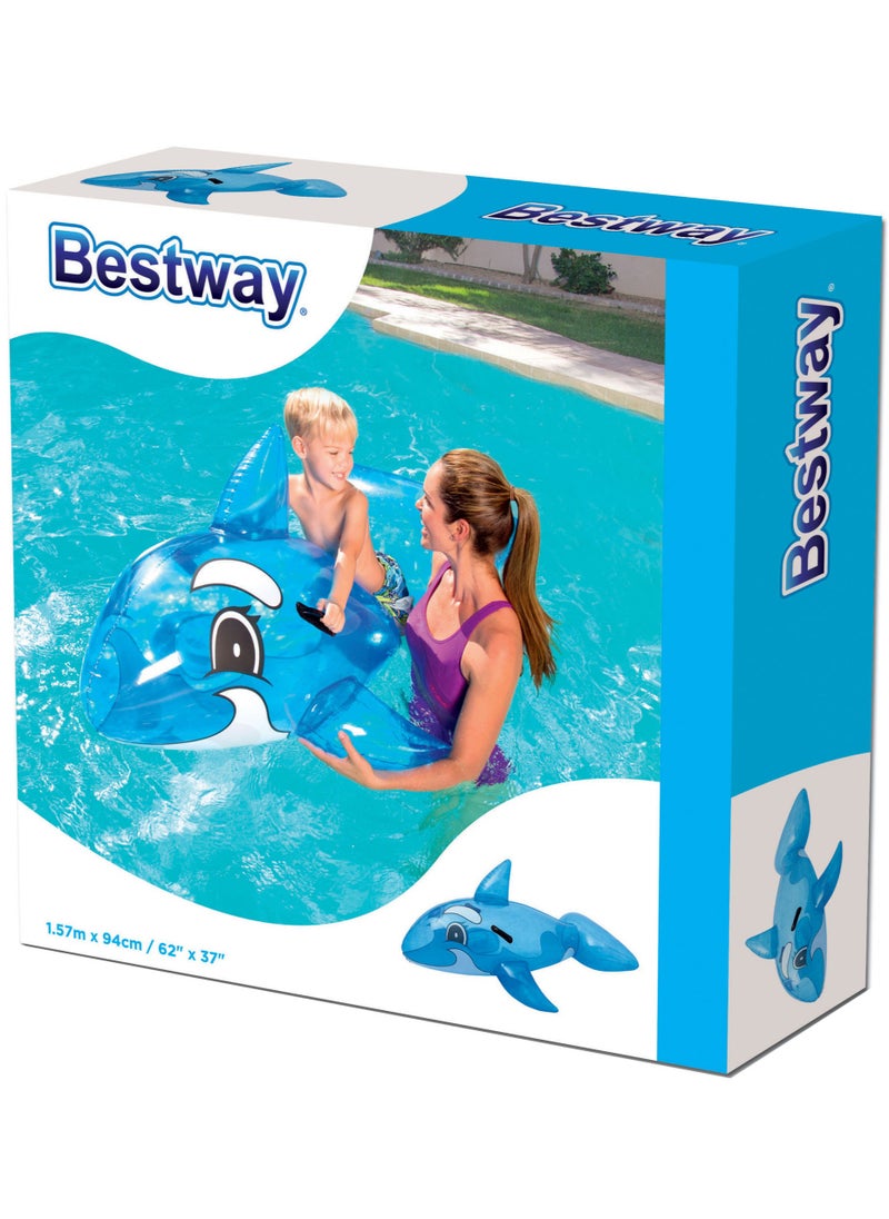 Bestway 41037-Transparent Whale Rider Inflatable Pool Float with Handles 1.57mx94cm/62"x37", Blue  - Image 5