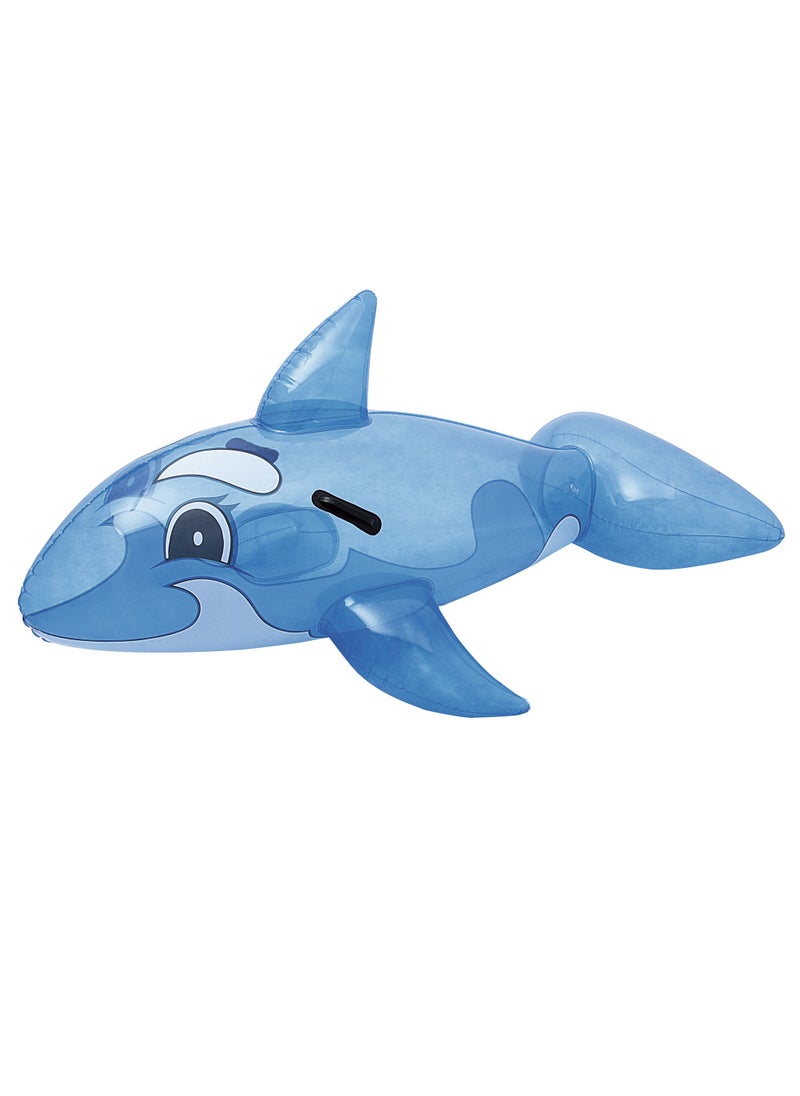 Bestway - 41037-Transparent Whale Rider Inflatable Pool Float with Handles 1.57mx94cm/62"x37", Blue - Image 1