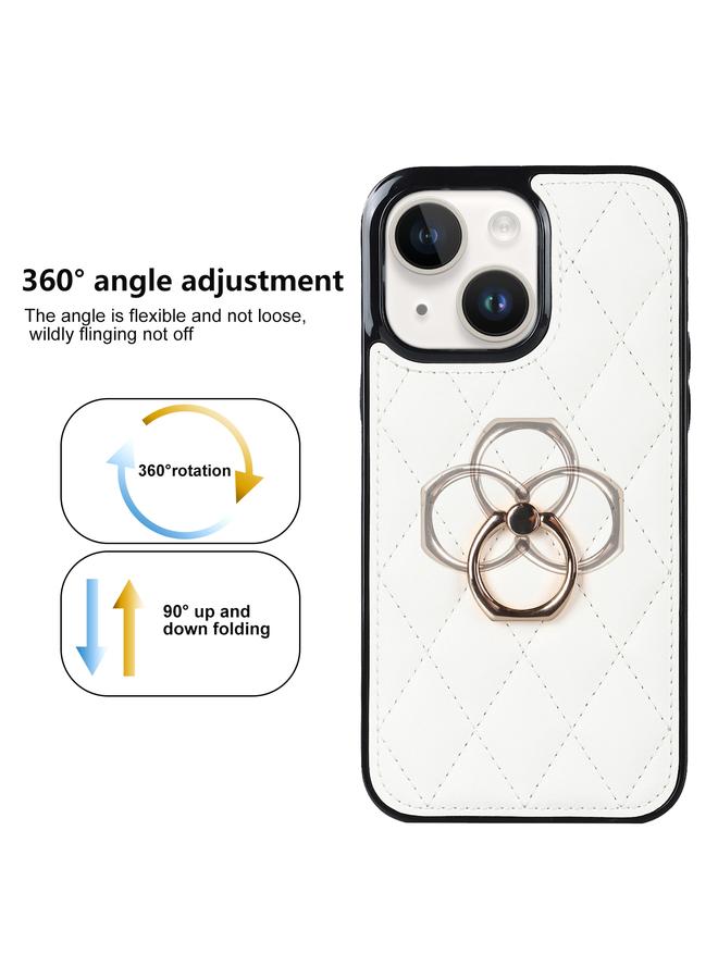 Zaboon Case For iPhone 13 mini Rhombic PU Leather Phone Case with Ring Holder - Image 2