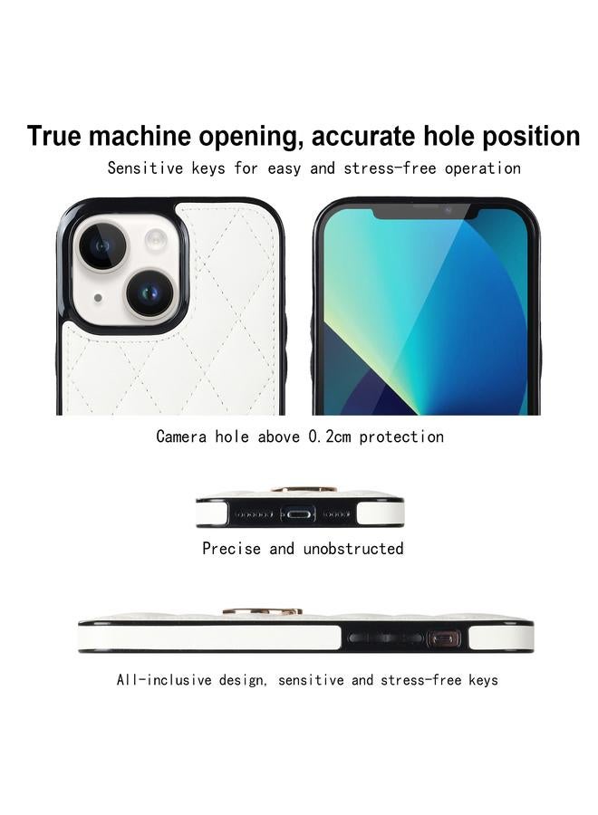 Zaboon Case For iPhone 13 mini Rhombic PU Leather Phone Case with Ring Holder - Image 4