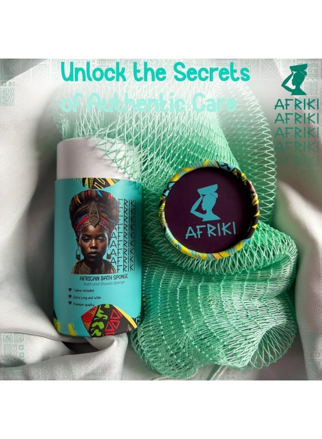AFRIKI Authentic African Exfoliating Net Sponge, 45 Inch Long Back Scrubber for Normal to Sensitive Skin - Image 4