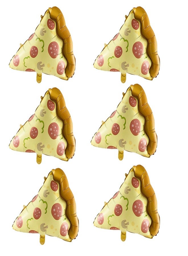 OHLIGEI 6PCS Large Pizza Foil Balloons Set Fast Food Pizza Shaped Mylar Balloons Picnic Snacks BBQ Party Balloon for Birthday Party Decorations - Image 1