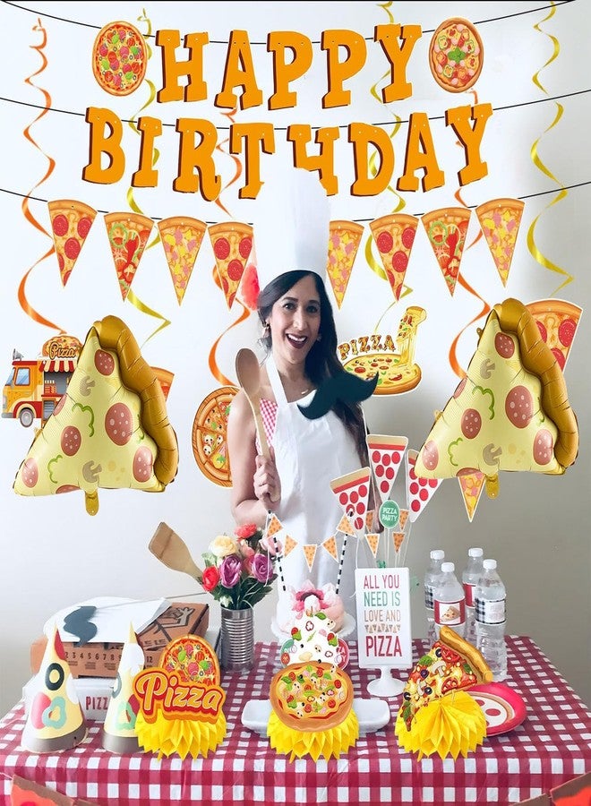 OHLIGEI 6PCS Large Pizza Foil Balloons Set Fast Food Pizza Shaped Mylar Balloons Picnic Snacks BBQ Party Balloon for Birthday Party Decorations - Image 4
