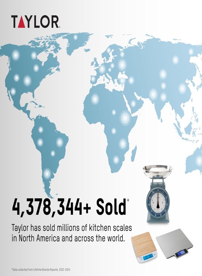 Taylor Mechanical Kitchen Weighing Food Scale with Bowl, Weighs up to 11lbs, Measures in Grams and Ounces, Food Scales for Kitchen, Storm Blue - Image 3