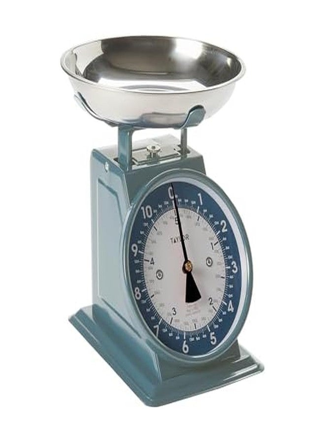 Taylor Mechanical Kitchen Weighing Food Scale with Bowl, Weighs up to 11lbs, Measures in Grams and Ounces, Food Scales for Kitchen, Storm Blue - Image 1