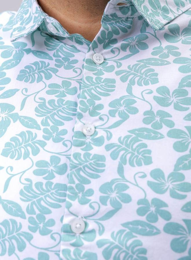 Take Two Plus Men Blue Regular Fit Floral Casual Shirt By HardSoda - Image 3