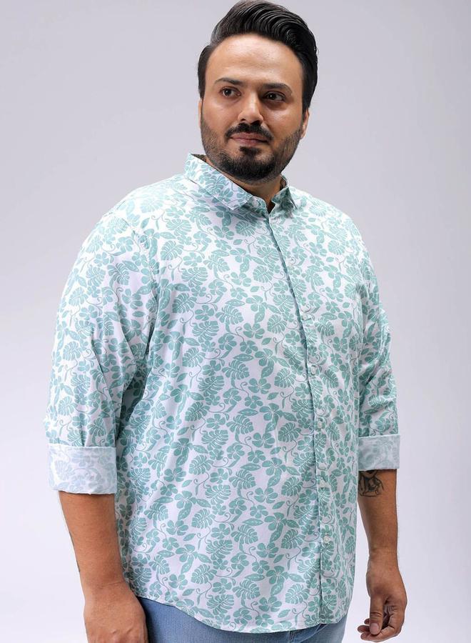 Take Two Plus Men Blue Regular Fit Floral Casual Shirt By HardSoda - Image 5