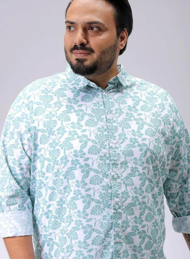 Take Two Plus Men Blue Regular Fit Floral Casual Shirt By HardSoda