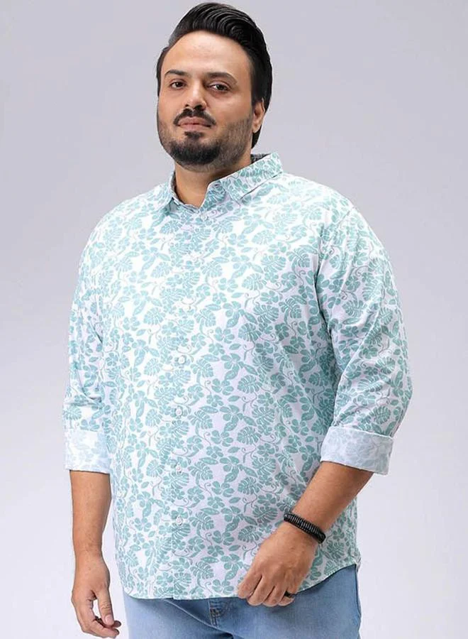 Take Two Plus Men Blue Regular Fit Floral Casual Shirt By HardSoda
