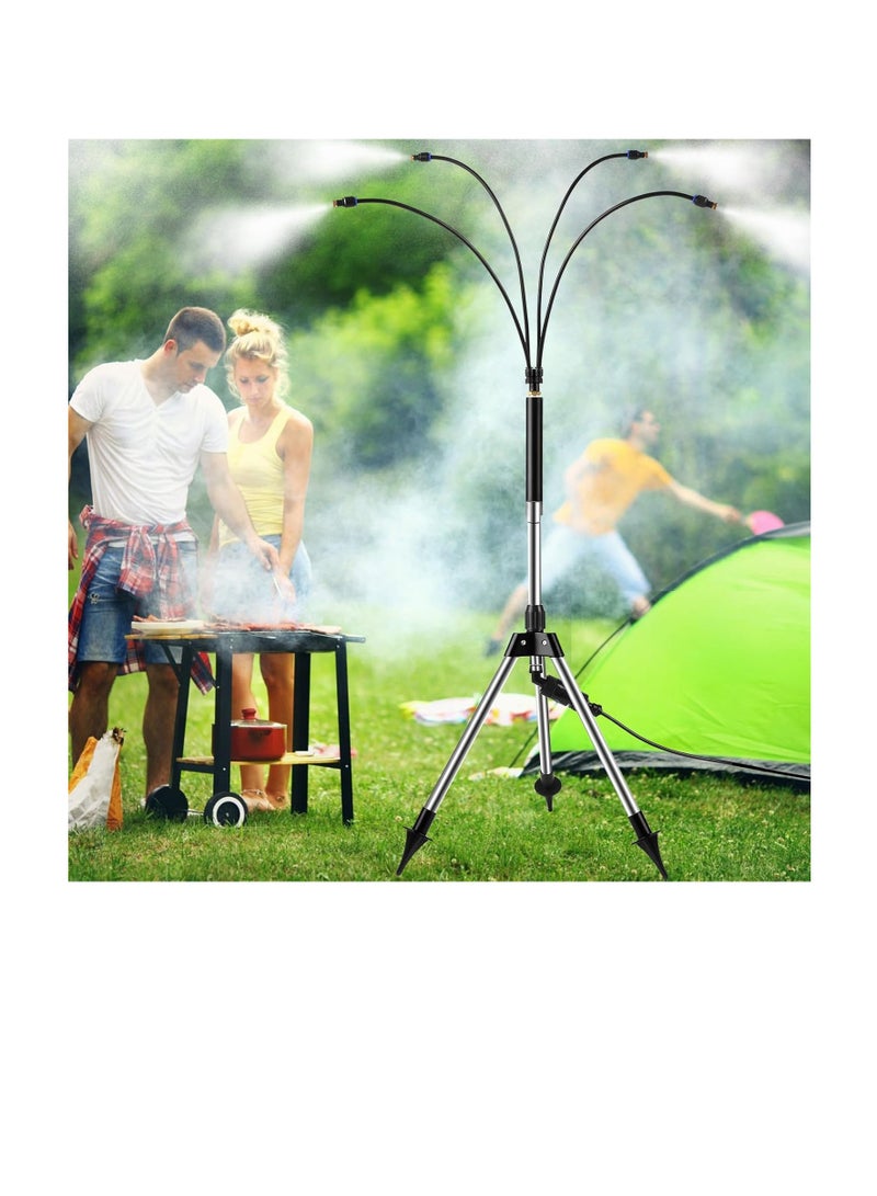 general Standing Misters for Outside Patio, Adjustable 4.1FT Misting System with Four Spray Heads & 26.2FT Water Hose, Portable Standing Misters Cooling System for Camping, Pool, BBQ, Beach & Garden - Image 5