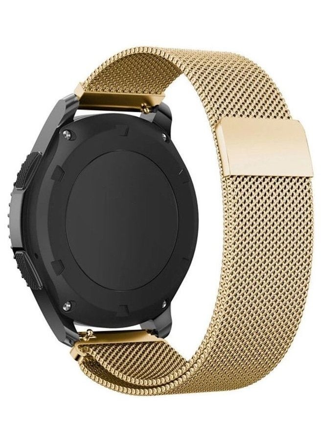Generic Loop Stainless Steel Smartwatch Strap Band For Samsung Galaxy Watch 46mm/Huawei GT2/Gear S3 Frontier/Classic/Honor Magic 2/Fossil 22mm Champagne Gold  - Image 5