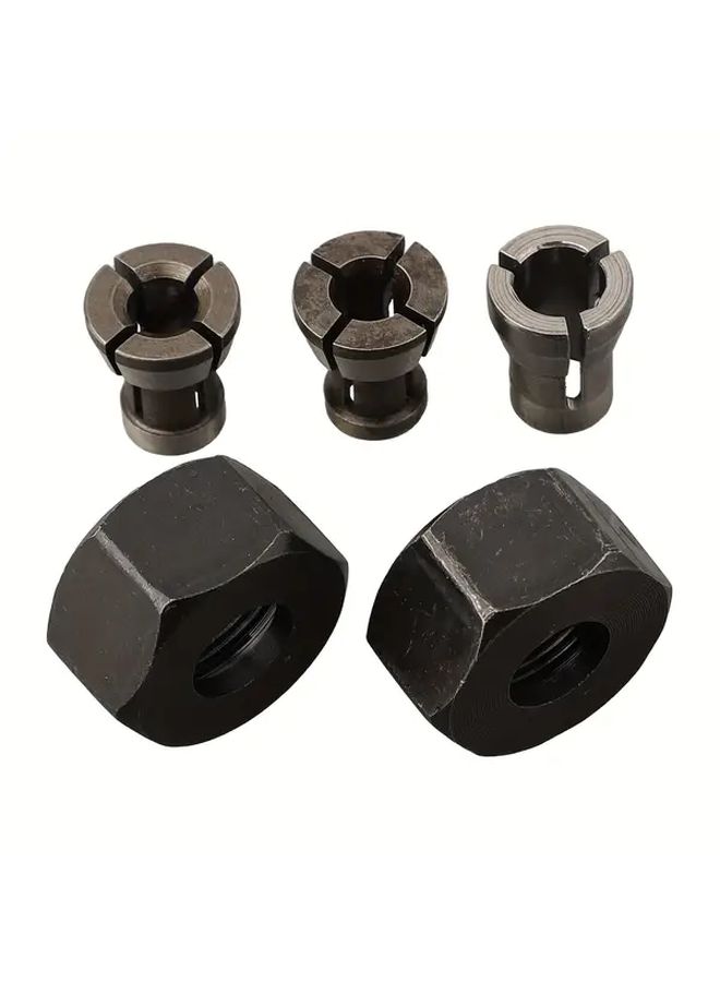 5 Piece Metal Collet Set For Carving Machine And Angle Grinder Universal Fit Durable Replacement Parts Ideal For Woodworking And Metalworking - Image 2