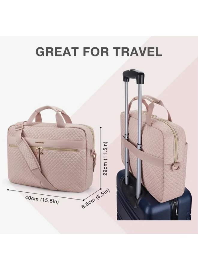 BAGSMART BAGSMART Light Pink Bonchemin 15.6 Inch Large Laptop Case for Women