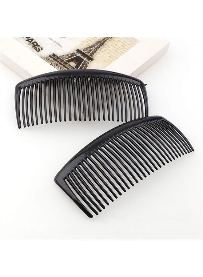 SourceTon 6 Packs French Twist Comb, SourceTon Plastic Side Hair Combs with 29 Teeth Hair Comb Hair Clip Combs for Fine Hair Accessory for Women- Black - Image 1