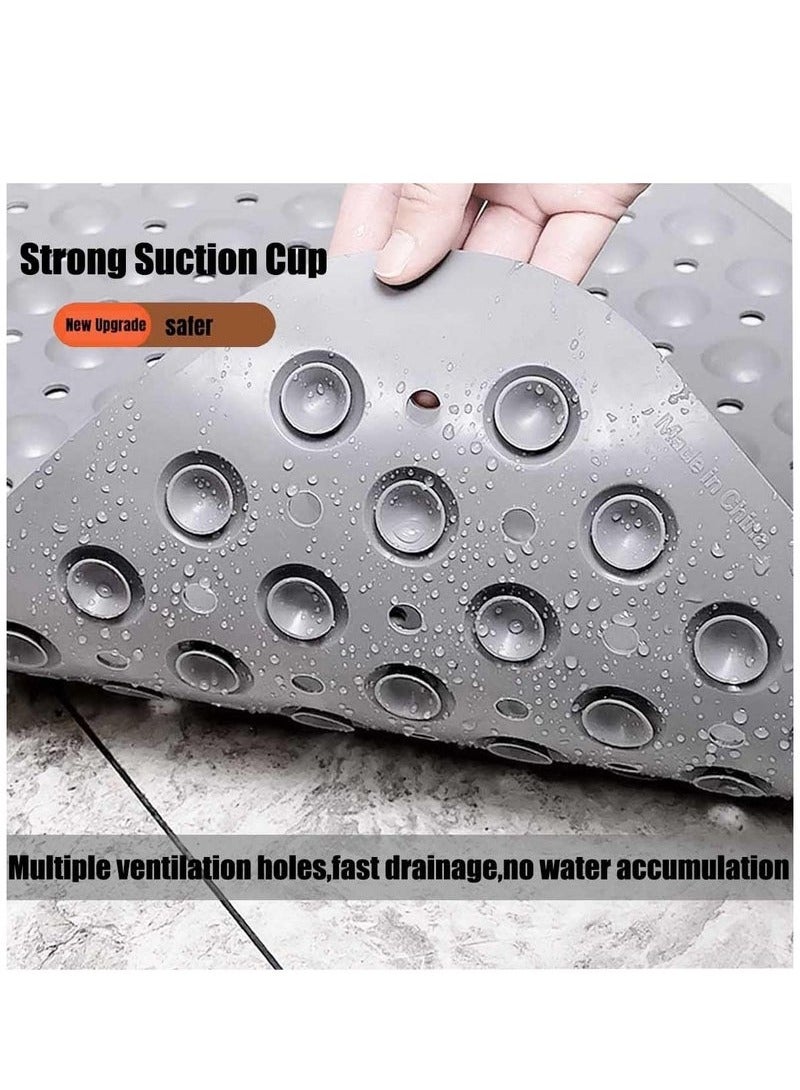 Shower Mat Non-Slip Bath Mat with Suction Cups and Drain Holes, Foot Mat for Bathroom 40cmx70cm (Grey) - Image 5