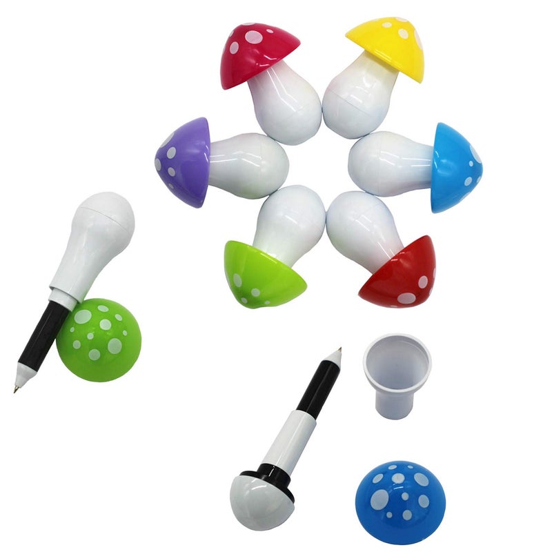 SWTOOL 30pcs Mushroom Ballpoint Pen Cute Cartoon Retractable Ball Pen for Kids Random Color