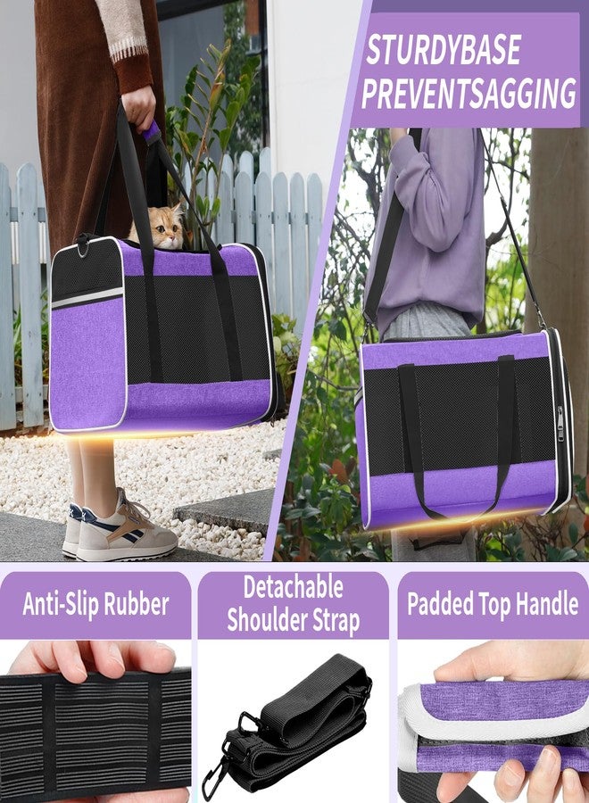 GAPZER Pet Carrier for Large Cat 20 lbs+ / Soft Sided Small Dog 12 Pounds Travel Crate Top Load/Collapsible Kitty Carry Bag Big Kitten Mesh/Sturdy Animal Transport cage Kennel Long Trips Purple - Image 5