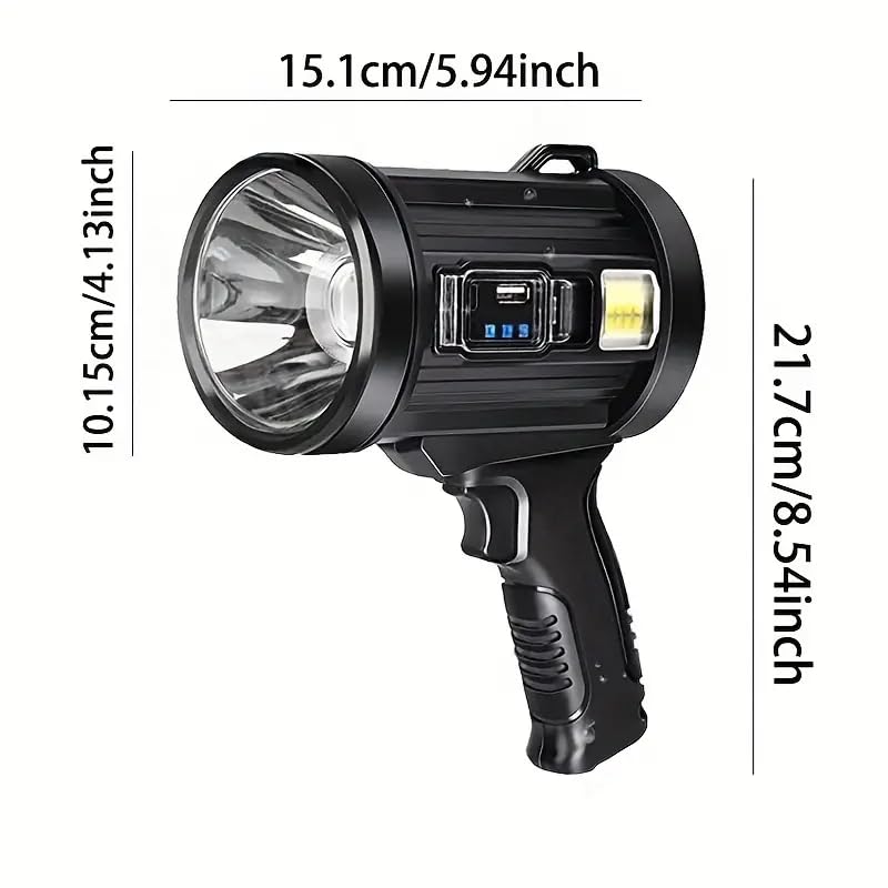BLURISM Strong Flashlight Searchlight TypeC Rechargeable Solar LED Outdoor Night Fishing Hunting Hand Lantern Handheld Hunting Flashlight Led Spot Light with Cob Light and Solar Panels - Image 4