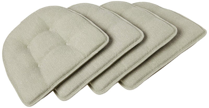 Klear Vu Omega NonSlip Chair Cushions Assembled in USA UShaped SkidProof Seat Pads for Dining Room Kitchen Office 15x16 4 Pack Slub Cedalon 4 Count