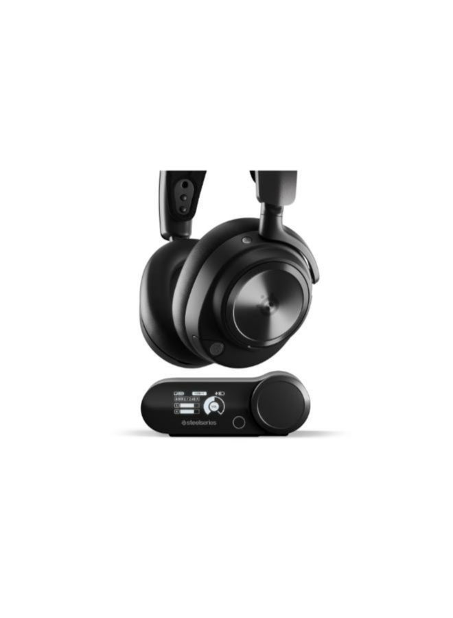 steelseries Arctis Nova Pro Wireless Multi-System Gaming Headset, Hi-Res Audio, Active Noise Cancellation (ANC), Infinity Power System, Retractable AI Noise Cancelling Mic, Dual Wireless (2.4GHz & Bluetooth), 40mm Premium Hi-Fi Drivers, 360 Spatial Audio, Compatible with PC, PS5/PS4, Switch, Mobile - Black | 61522 - Image 4