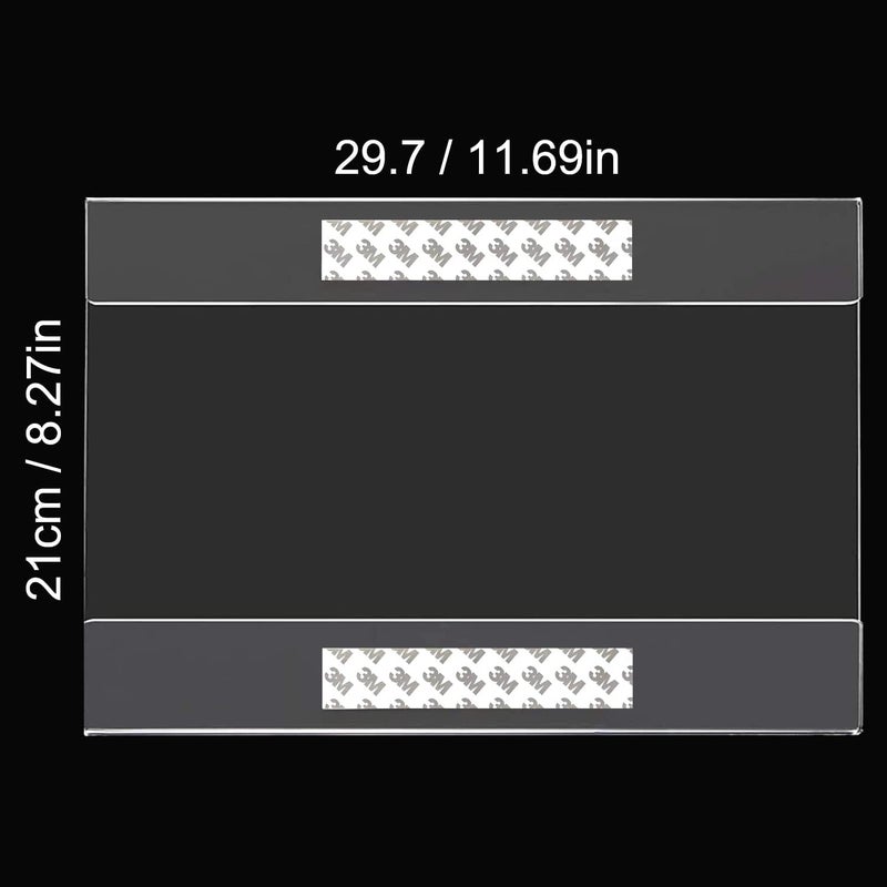ROSSHINE A4 Acrylic Frame Wall Sign Holder, 10pcs Horizontal Perspex Self Adhesive Wall Poster Display Holder with 3M Tape Without Drilling, Memo Documents Menu Holders for Office, Home, Store, Restaurant - Image 2