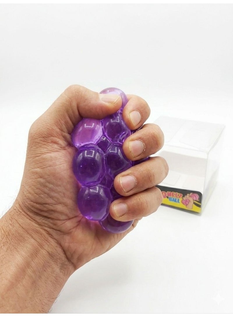 Squeeze Ball Stress Relief Fidget Toy with Gel Bubble Cubes - Assorted Colors - Image 3