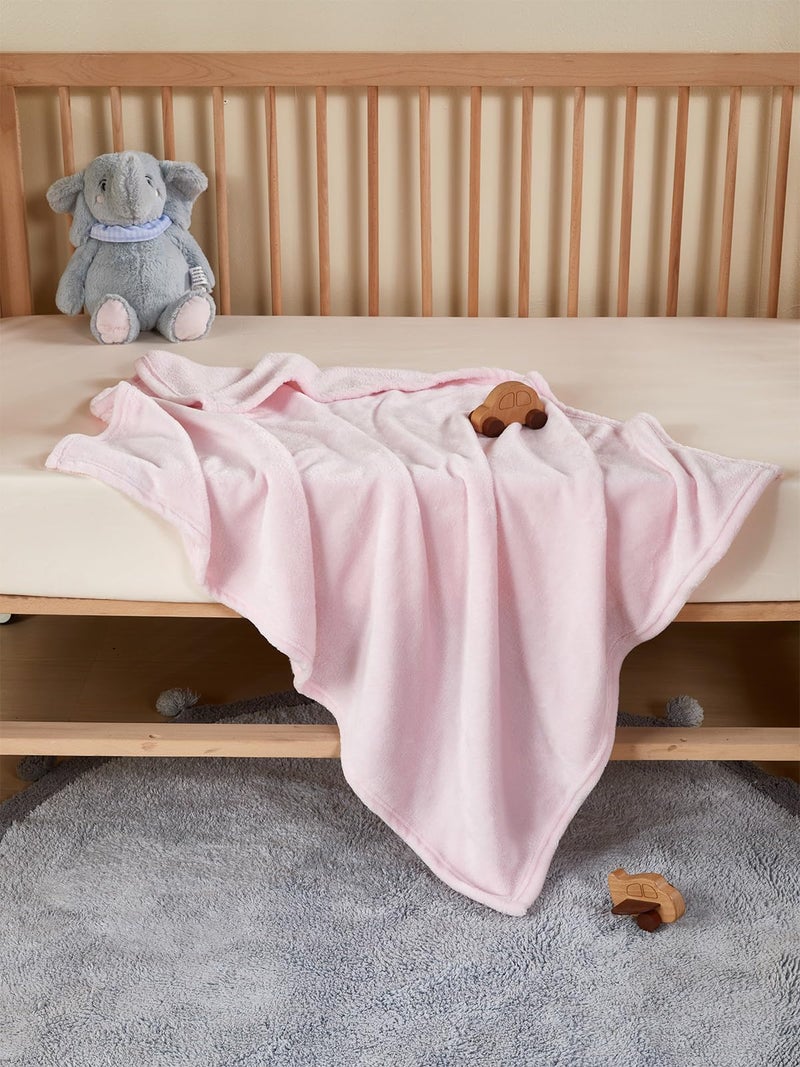 TILLYOU Baby Fleece Blanket 30x40 Inches Pink Throw Blanket Soft and Warm Baby Blankets for Boys and Girls Blanket for Toddler Infant Newborn, Pink - Image 5