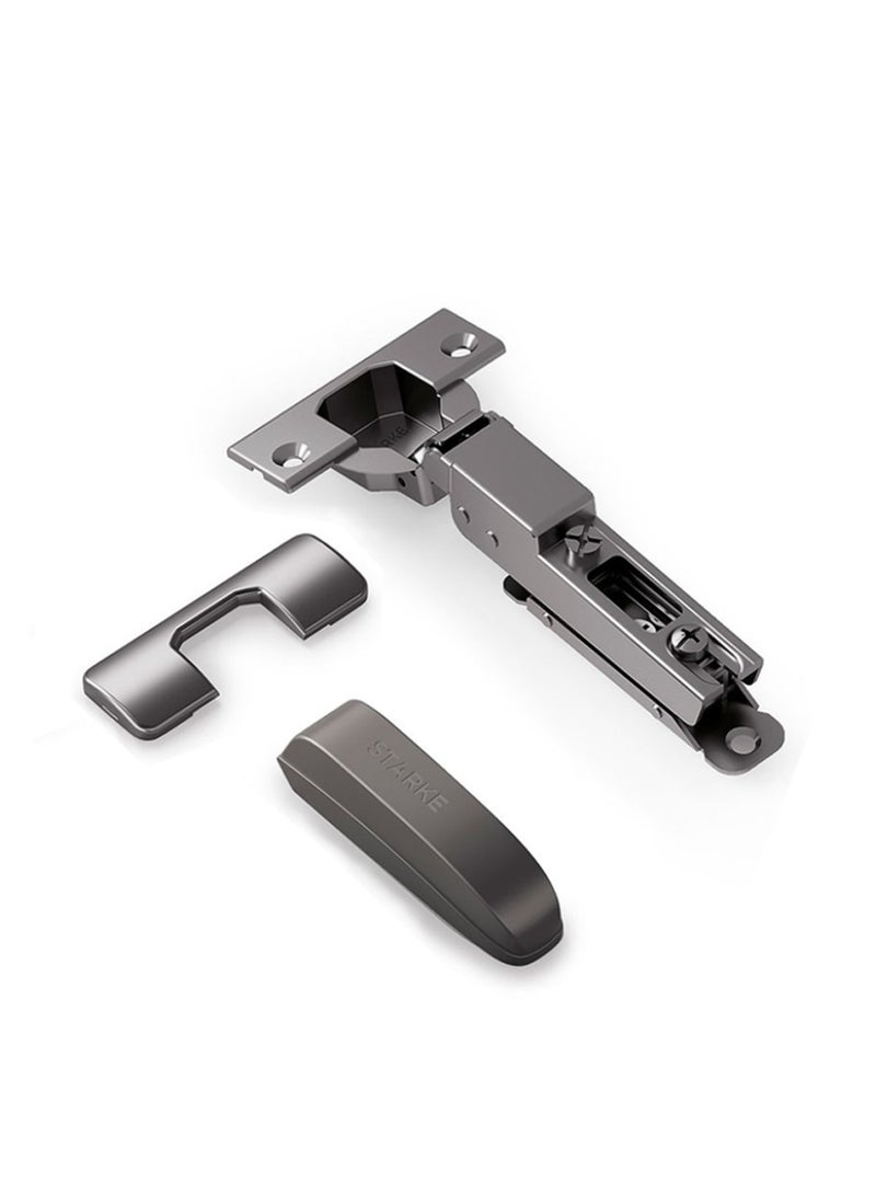 STARKE Pack of 1 Full Overlay Soft Close Cabinet Wingless Hinge -Black Electroplated, 95 Degree Opening Angle, 16-25mm Application, Strong Hydraulic System - Grey Protective Cover & Screws included. - Image 1