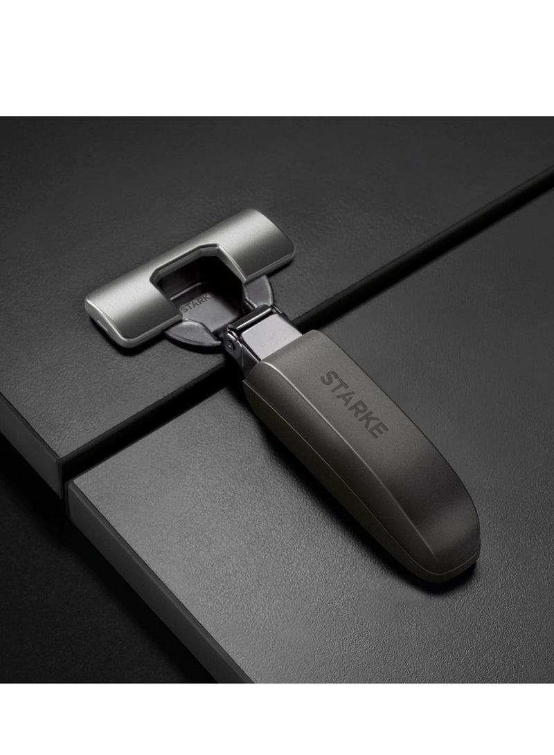 STARKE Pack of 1 Full Overlay Soft Close Cabinet Wingless Hinge -Black Electroplated, 95 Degree Opening Angle, 16-25mm Application, Strong Hydraulic System - Grey Protective Cover & Screws included. - Image 4