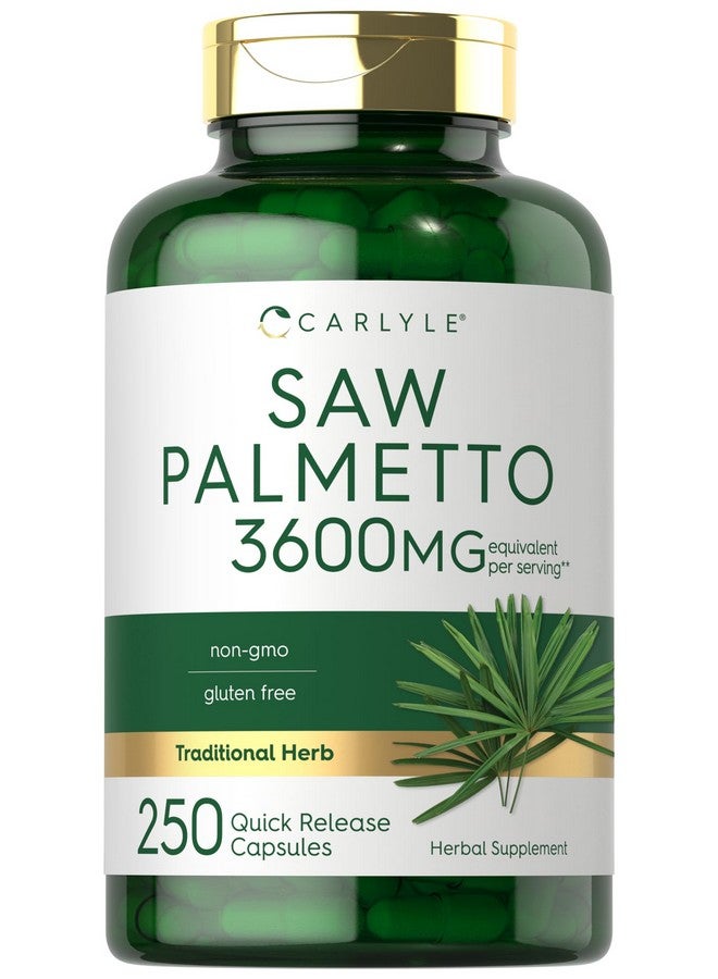 Carlyle كارلايل ساو بالميتو للرجال والنساء | 3600 ملغ | 250 كبسولة | مكمل مستخلص الأعشاب | سيرينوا ريبينز | خالي من الكائنات المعدلة وراثيًا وخالي من الغلوتين - Image 1