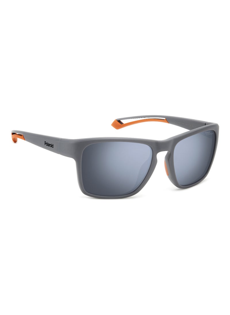 Polaroid - Men's Polarized Rectangular Shape  Sunglasses Pld 7052/S Silver 45 - Lens Size: 45.1 Mm - Mtt Grey - Image 1
