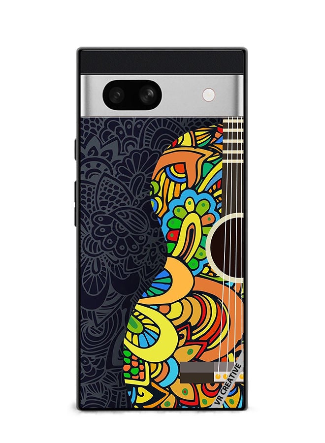VR CREATIVE Protective Case Cover For Google Pixel 7a Colorful Guitar Design Multicolour - Image 1