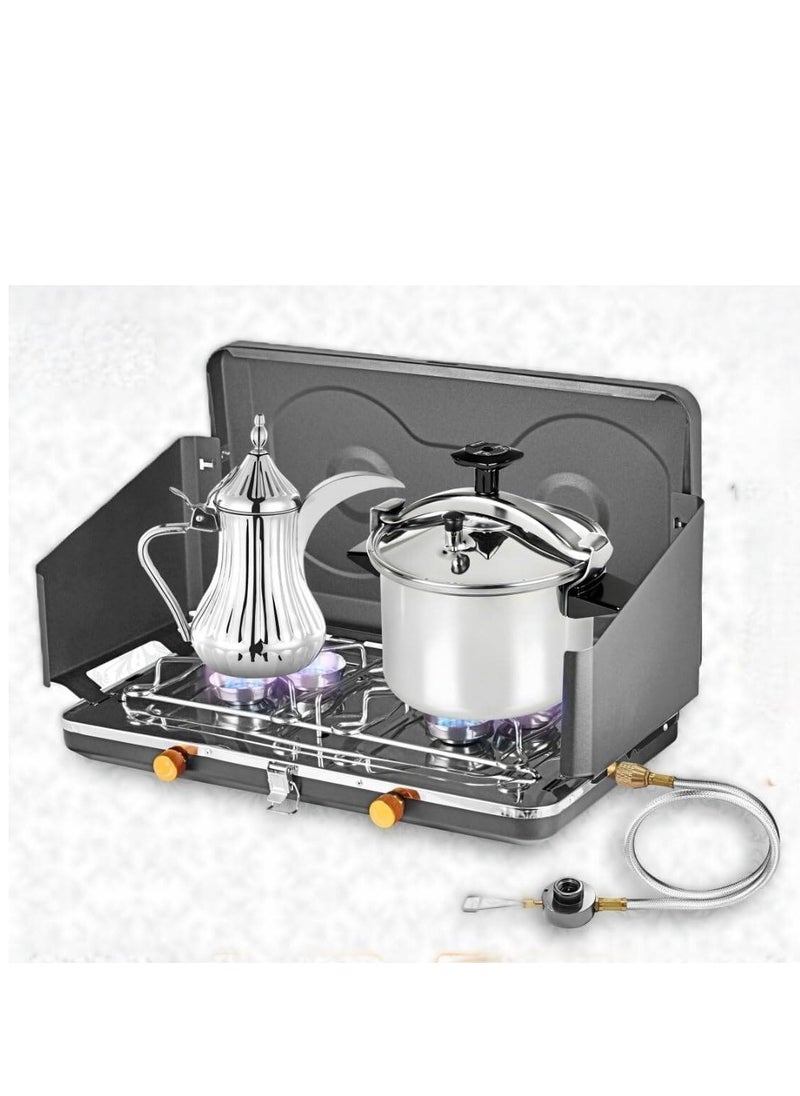 عائلة التخييم Portable 2-Burner Camping Stove Foldable Lightweight Easy to clean CM-38544  - Image 1
