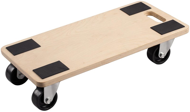 Metafranc Transport Roller 590 x 290 mm - 500 kg Load Capacity - Plywood - PP Wheels/Furniture Roller/Transport Aid for Moving/Trolley for Furniture Transport/Wooden Box Roller / 822120 Wood - Image 1