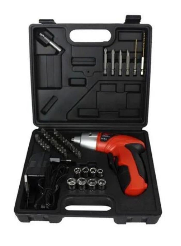 44 pieces of 4.8V cordless screw drills, electric hand drill tool set, home repair kit, car repair tools - Image 1