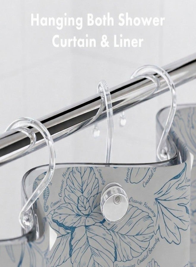 Bathway Clear Shower Curtain Rings, Plastic Shower Curtain Hooks, Bathroom Curtain Hooks, Modern Decorative Shower Curtain Hangers Set of 12, Rounded-Tail Design - Image 2