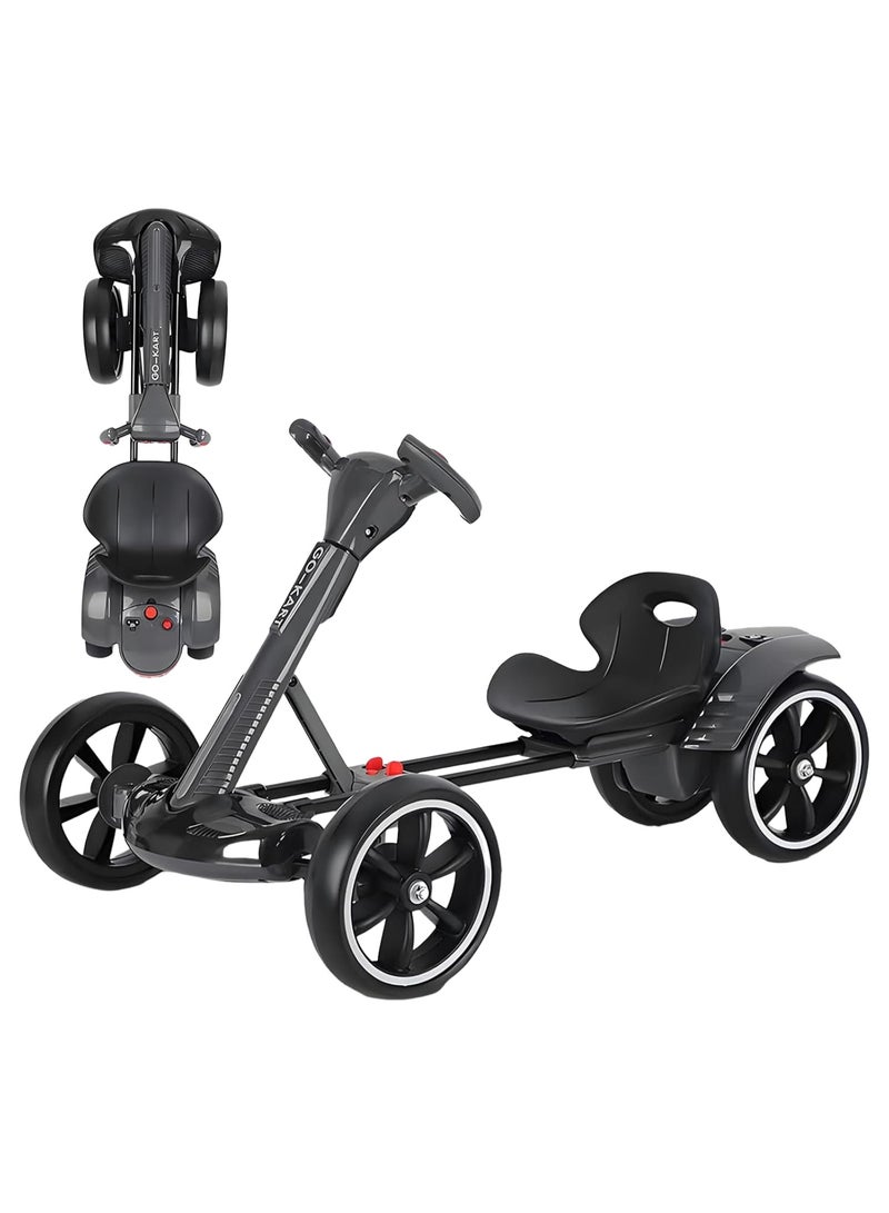 فيتنس ورلد سيارة أطفال كهربائية قابلة للطي مع ريموت تحكم عن بعد و بطاريتين 6V بقوة 390 واط، سيارة ركوب للاطفال بدعاسة مزودة بمدخل USB و بلوتوث و موسيقى و اضاءة مع مقعد قابل للتعديل - Image 1