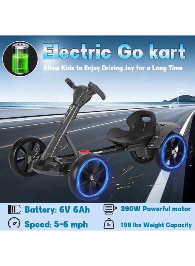 فيتنس ورلد سيارة أطفال كهربائية قابلة للطي مع ريموت تحكم عن بعد و بطاريتين 6V بقوة 390 واط، سيارة ركوب للاطفال بدعاسة مزودة بمدخل USB و بلوتوث و موسيقى و اضاءة مع مقعد قابل للتعديل - Image 2