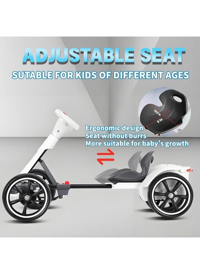 فيتنس ورلد سيارة أطفال كهربائية قابلة للطي مع ريموت تحكم عن بعد و بطاريتين 6V بقوة 390 واط، سيارة ركوب للاطفال بدعاسة مزودة بمدخل USB و بلوتوث و موسيقى و اضاءة مع مقعد قابل للتعديل - Image 5