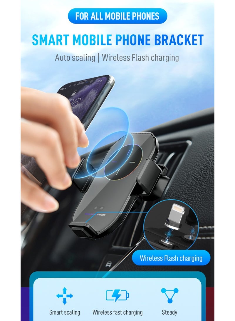 DC-ITECH Wireless Car Charger Mount for Air Vent Car Phone Holder Charger with Auto Smart Clamping Alignment 360 Rotation Mobile Phone Bracket Infrared Induction Wireless Fast Charging and Magnetic Charging Two Models Suitable for 4-6.5 Inch Mobile Phone - Image 2