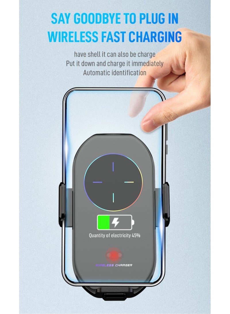 DC-ITECH Wireless Car Charger Mount for Air Vent Car Phone Holder Charger with Auto Smart Clamping Alignment 360 Rotation Mobile Phone Bracket Infrared Induction Wireless Fast Charging and Magnetic Charging Two Models Suitable for 4-6.5 Inch Mobile Phone - Image 4