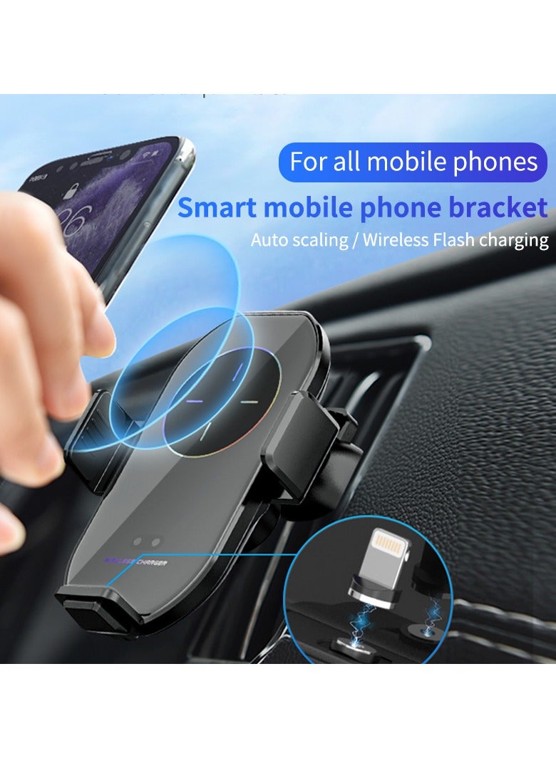DC-ITECH Wireless Car Charger Mount for Air Vent Car Phone Holder Charger with Auto Smart Clamping Alignment 360 Rotation Mobile Phone Bracket Infrared Induction Wireless Fast Charging and Magnetic Charging Two Models Suitable for 4-6.5 Inch Mobile Phone - Image 1