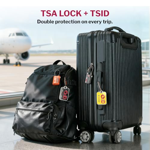 Forge TSA Approved Luggage Locks 4 Digit Combination TSA Travel Locks with TSA008, Open Alert Indicator, Zinc Alloy Body for Luggage, Suitcase, Backpack, and More. 2 Black Locks and 2 TSID. - Image 5