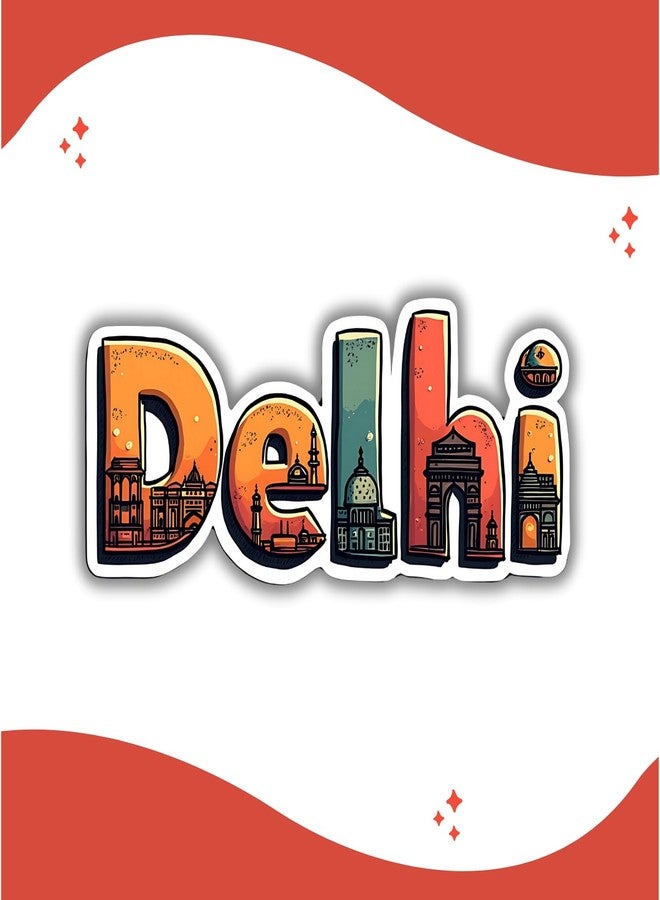 GiftODay Indian State Delhi Theme Souvenir Wooden Fridge Magnet for Refrigerator - Printed Fridge Magnet for Kitchen & Home Decor | Perfect Souvenir Gift | Size 3x3 Inches | Pack of 1 - Image 5