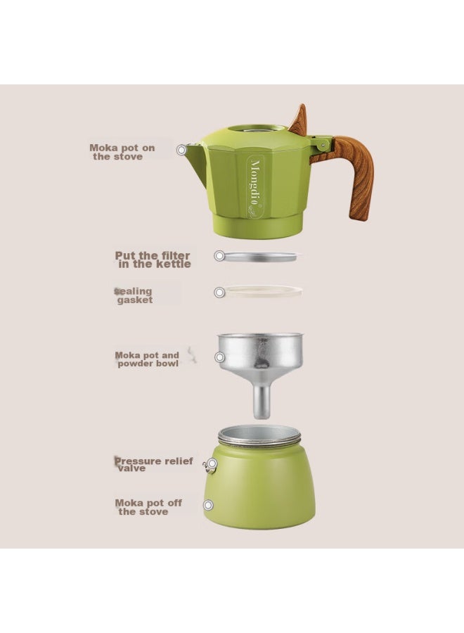 Mongdio Dual-valve Moka Pot Set, Third Generation Moka Pot, Italian Espresso Extraction, Coffee Brewing Pot, Gift Box Packaging - Image 2