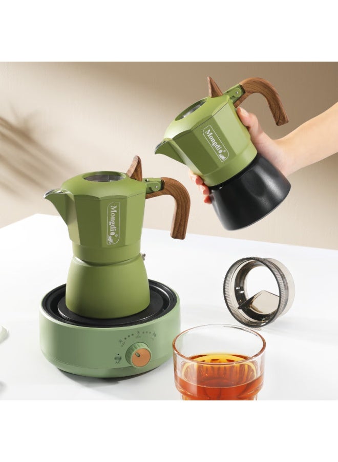 Mongdio Dual-valve Moka Pot Set, Third Generation Moka Pot, Italian Espresso Extraction, Coffee Brewing Pot, Gift Box Packaging - Image 1