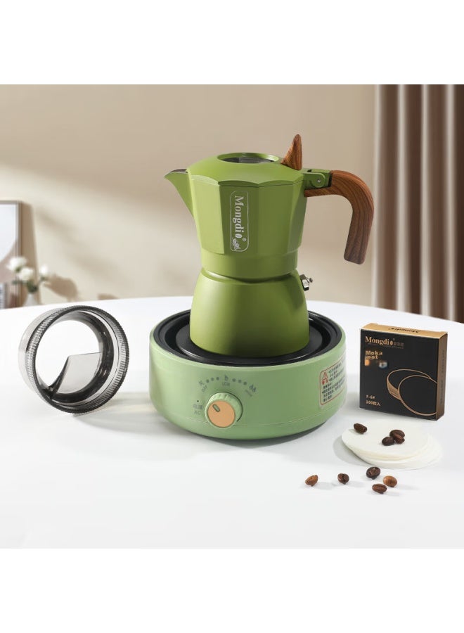Mongdio Dual-valve Moka Pot Set, Third Generation Moka Pot, Italian Espresso Extraction, Coffee Brewing Pot, Gift Box Packaging - Image 5