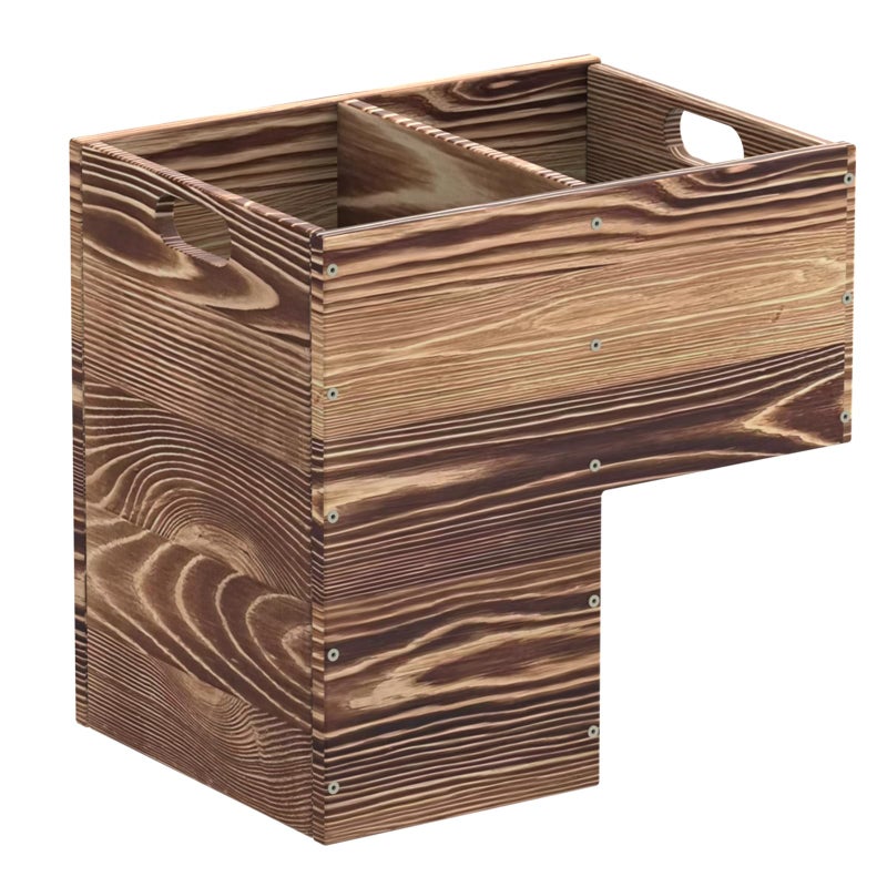 THOOUM Wooden Stair Basket with Handles, 235mm Wide Staircase Basket Organizer for Carpeted & Wooden Stairs - Image 1